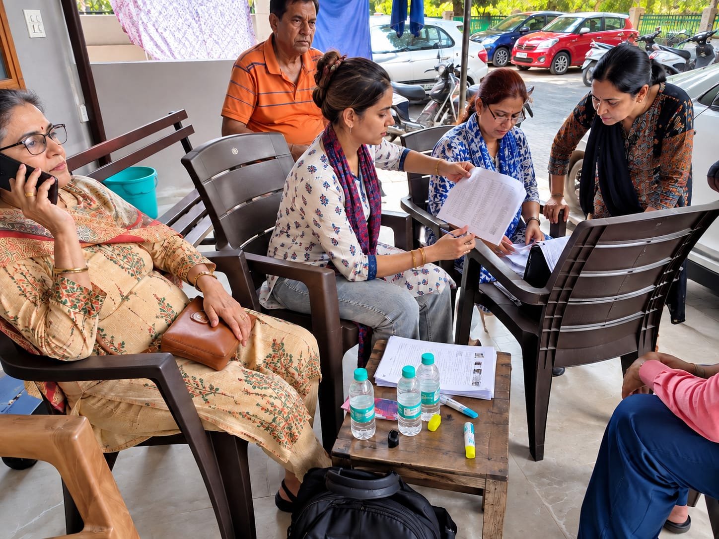 Strategy team reviewing campaign plans