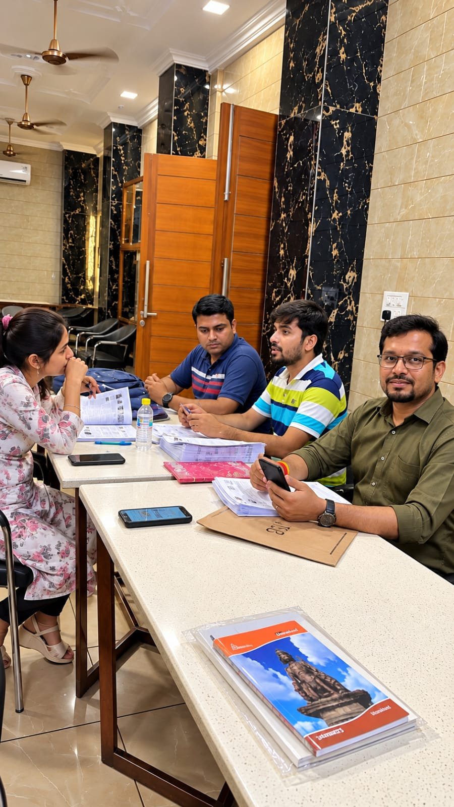 Strategy discussion at the campaign office